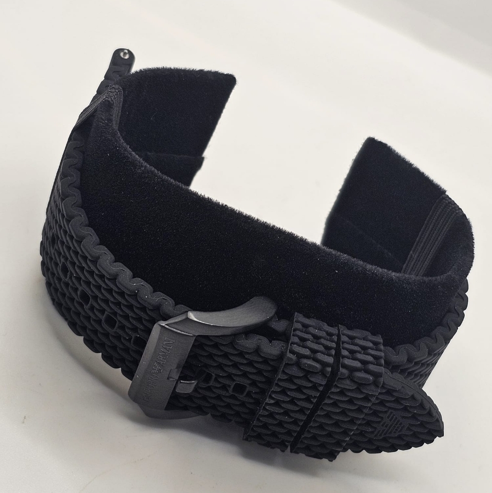 Emporio Armani Black Textured Bracelet with Buckle/New No Watch
